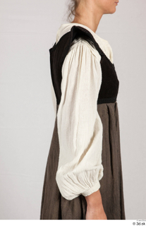  Photos Woman in Historical Dress 52 16th century Historical clothing black-brown dress upper body white shirt 0007.jpg